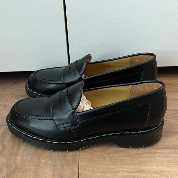 Solovair Black Hi-Shine Penny Loafer - Picture 8 of 11